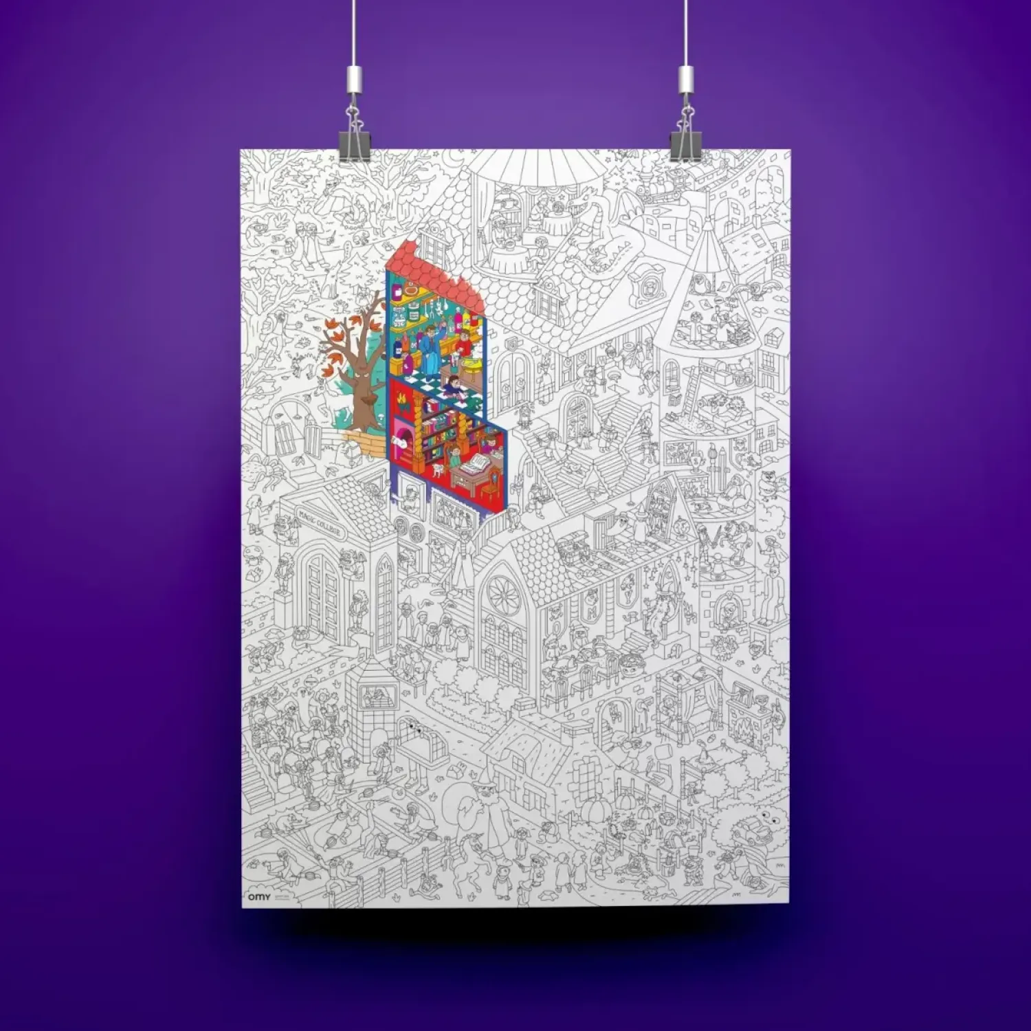 Kolorowanki | OMY Kolorowanka 100x70cm MAGICZNA UCZELNIA