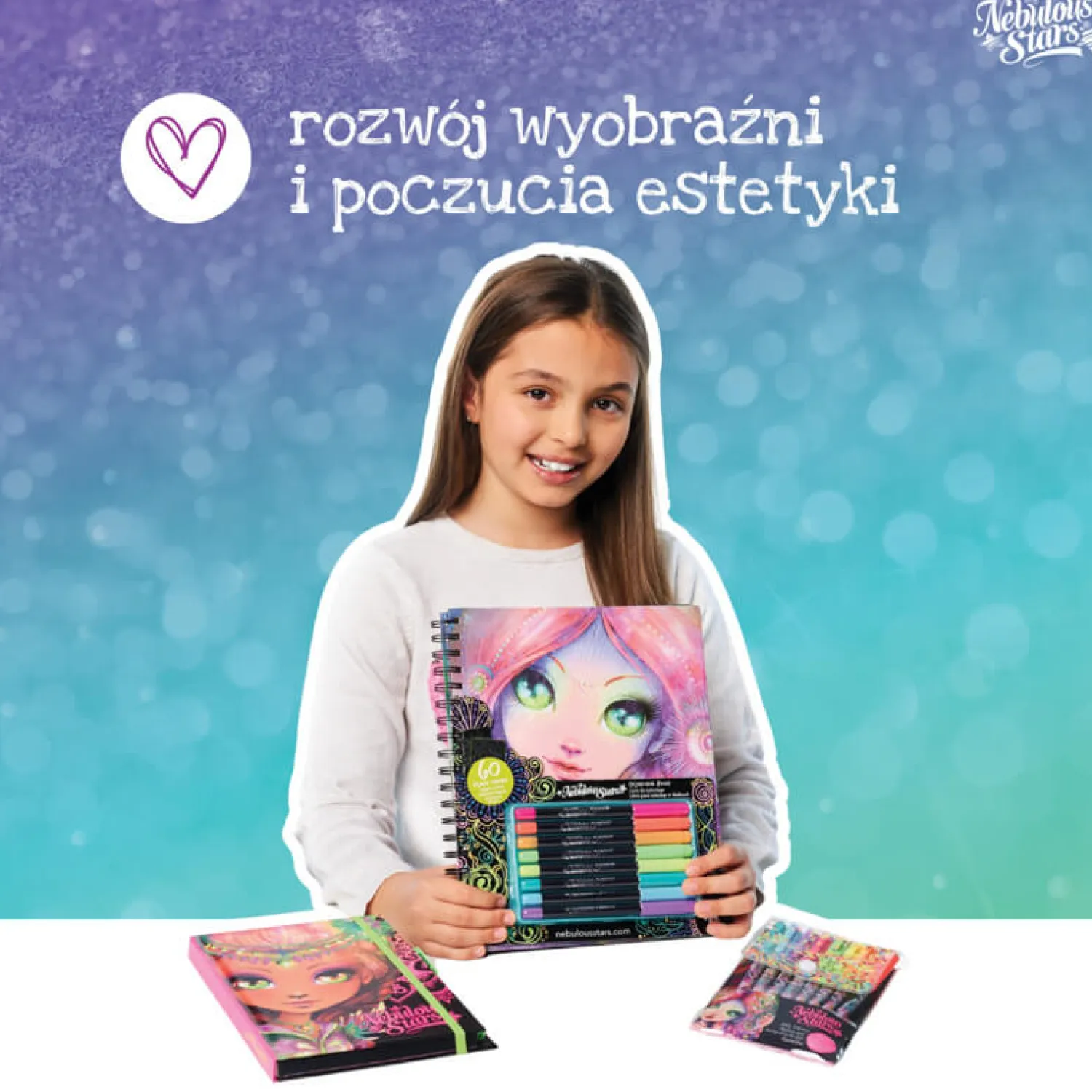 Kolorowanki|8 Lat+ | Nebulous Stars Kolorowanki z czarnymi kartkami i pisakami M Coralia