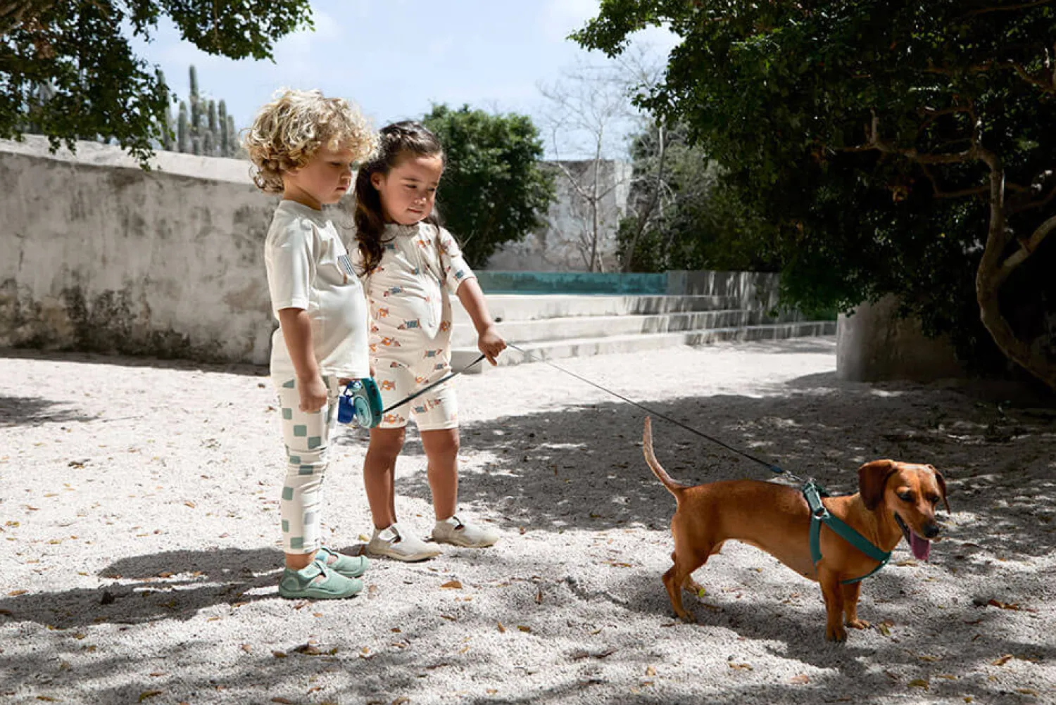 Stroje Kąpielowe|Stroje Kąpielowe | Lassig Kombinezon do pływania z krótkim rękawem UV60 Beach Dog - Orange, dark sea