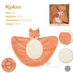 Kocyki Doudou|Kocyki Doudou | Kaloo Komforter z silikonowym gryzakiem 23 cm Wiewiórka Grignoti
