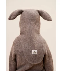 Kominiarka 100% wełny merino z uszkami królika - Brown Melange