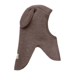 Kominiarka 100% wełny merino z uszkami królika - Brown Melange