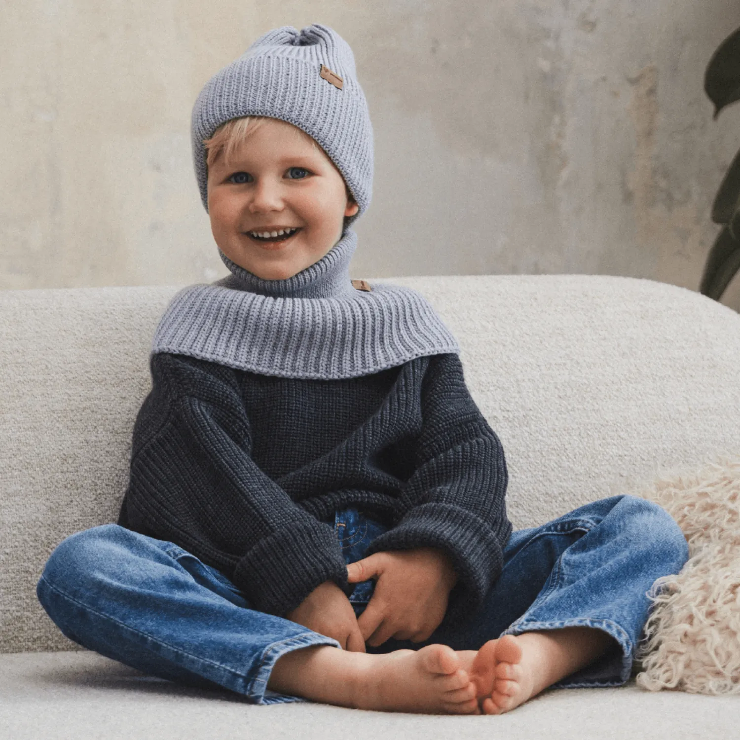 Kominy, Chustki, Apaszki | Patulove Komin z golfem merino WINTER GREY