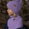 Komin z golfem merino WINTER LAVENDER