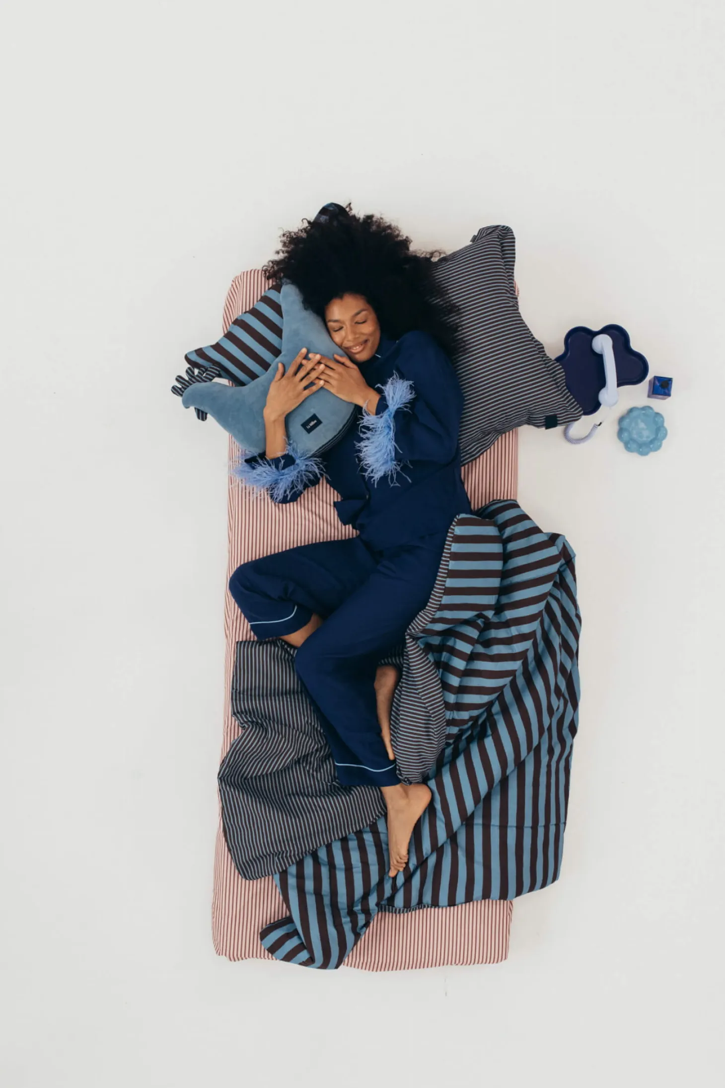 Komplet pościeli bawełnianej HYGGE- STRIPES BLUE