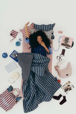 Komplet pościeli bawełnianej HYGGE- STRIPES BLUE