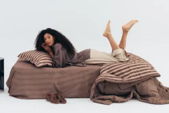 Komplet pościeli bawełnianej HYGGE - STRIPES BROWN