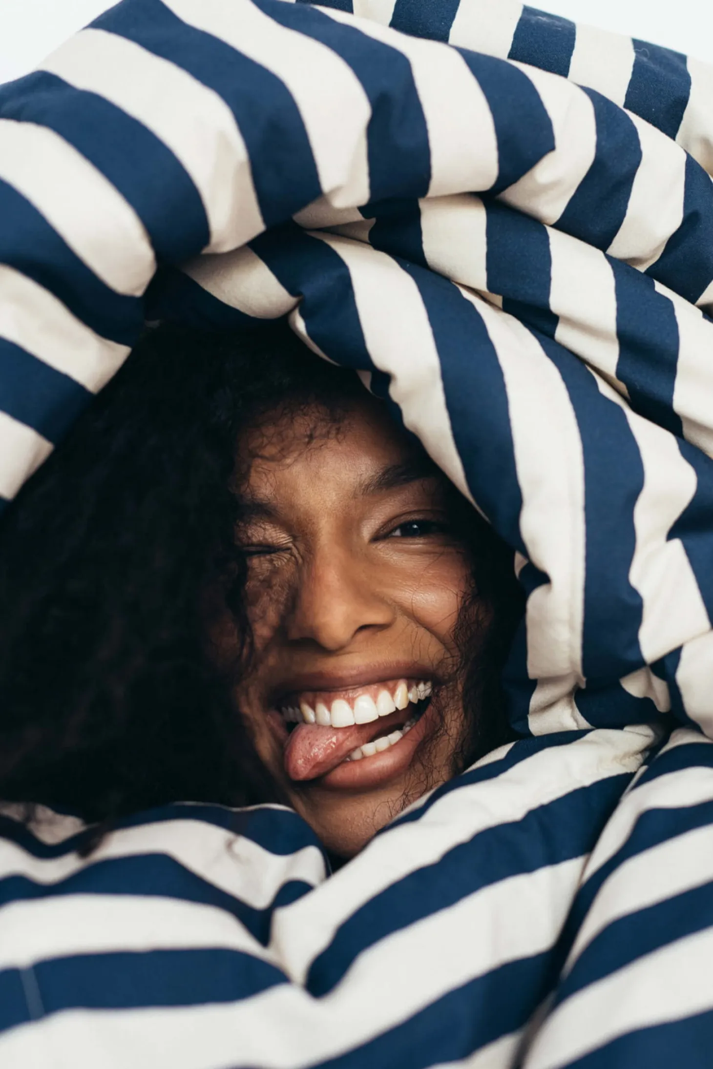 Komplet pościeli bawełnianej HYGGE - STRIPES NAVY