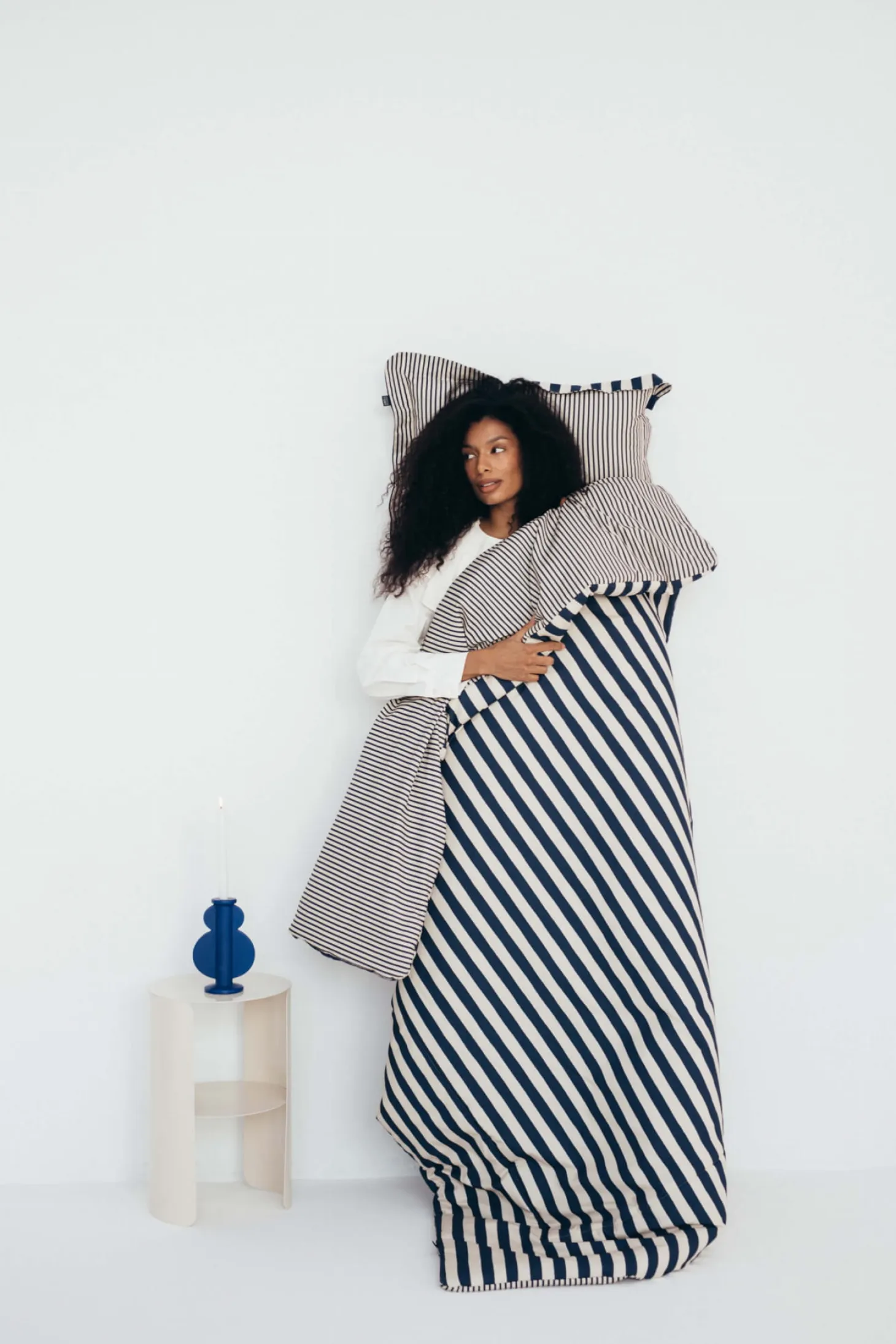Komplet pościeli bawełnianej HYGGE - STRIPES NAVY
