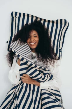Komplet pościeli bawełnianej HYGGE - STRIPES NAVY