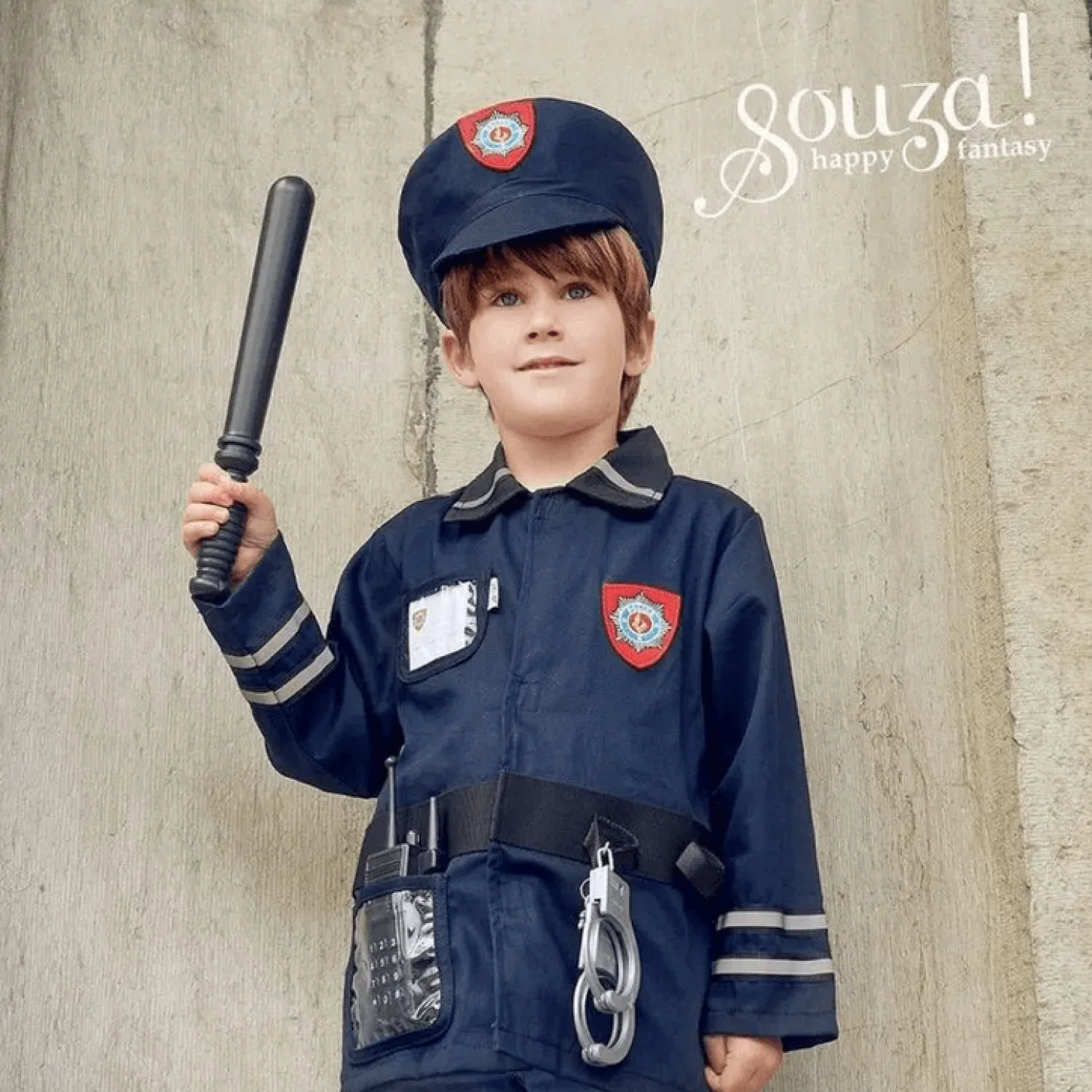 6 Lat+|7 Lat+ | Souza! Kostium policjanta zestaw z czapką i akcesoriami 4-7 lat