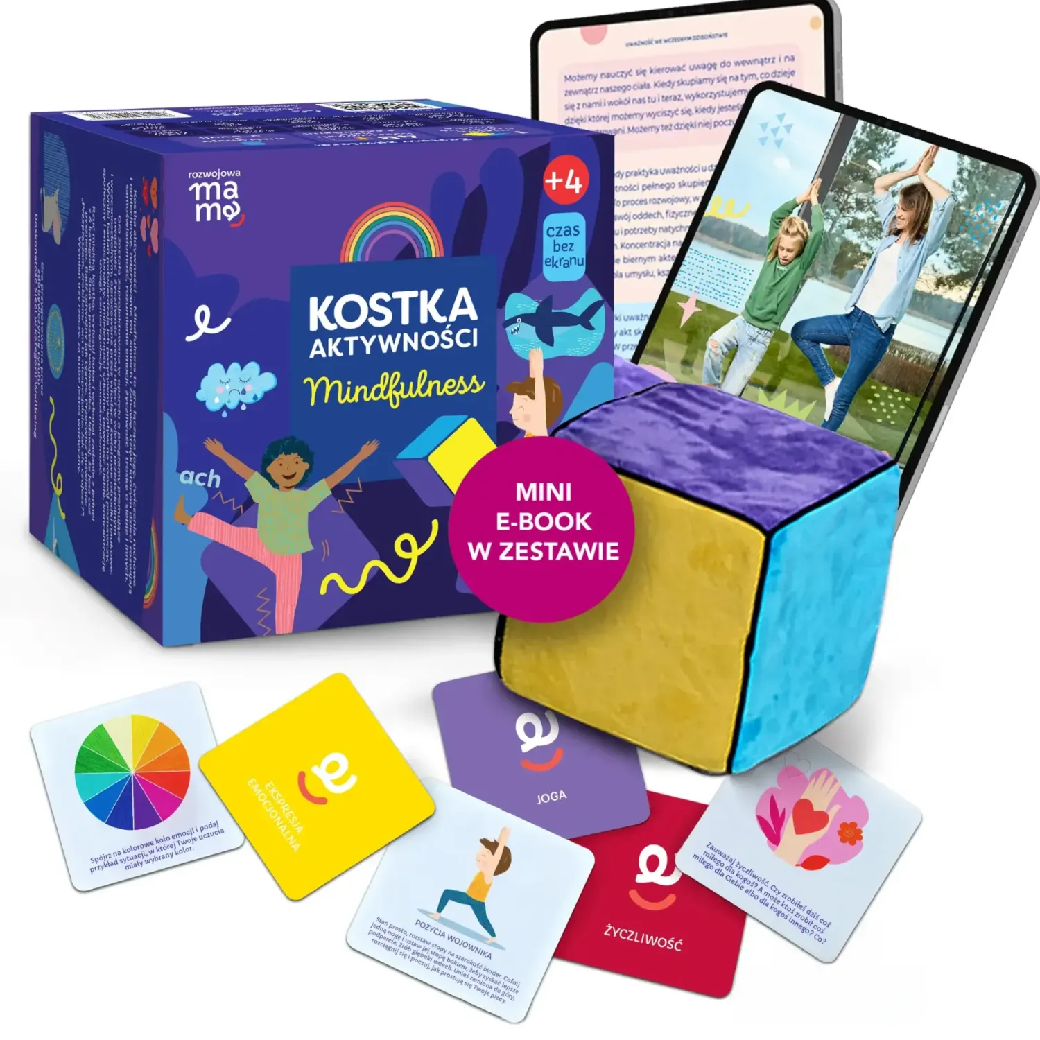 6 Lat+|Aktywizujące | rozwojowa mama Kostka aktywności - mindfulness. Gra + mini e-book 4+
