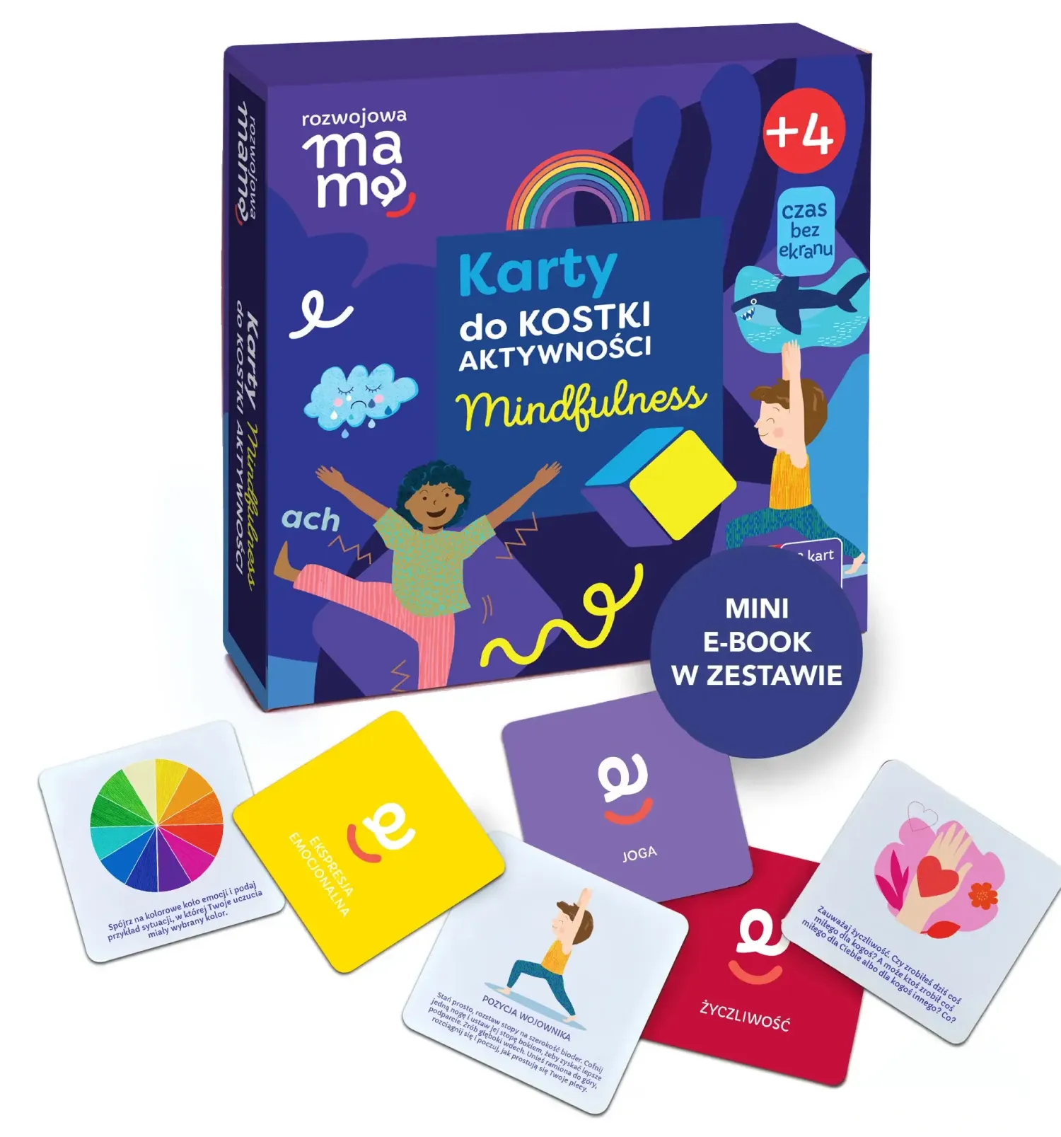 6 Lat+|Aktywizujące | rozwojowa mama Kostka aktywności - mindfulness. Gra + mini e-book 4+