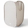 Porządek W Domu|Kosze I Pojemniki | 3 Sprouts Kosz na pranie i zabawki Pop-up Gingham Beige