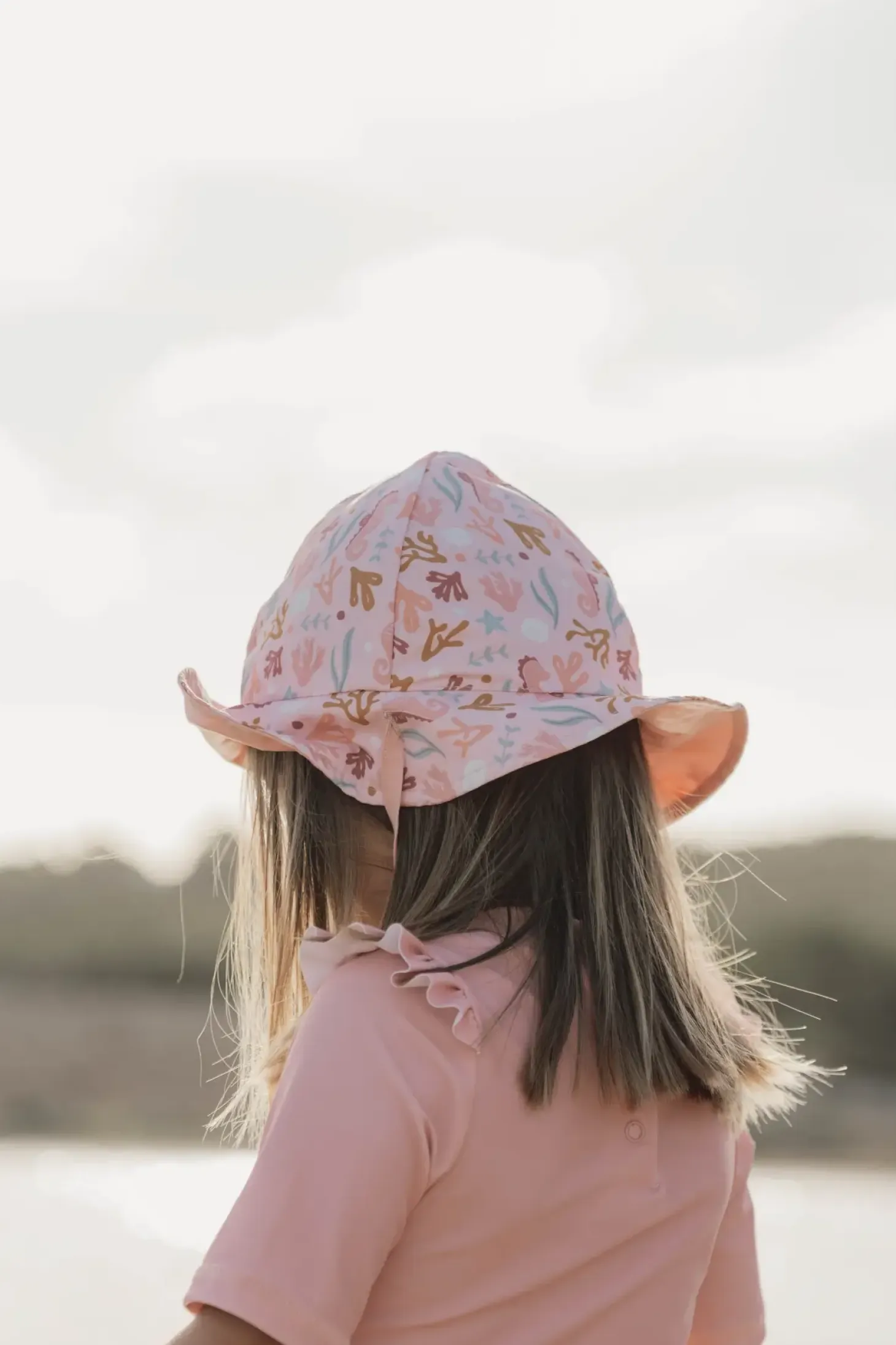 Koszulka do kąpieli z falbankami Seahorse Pink
