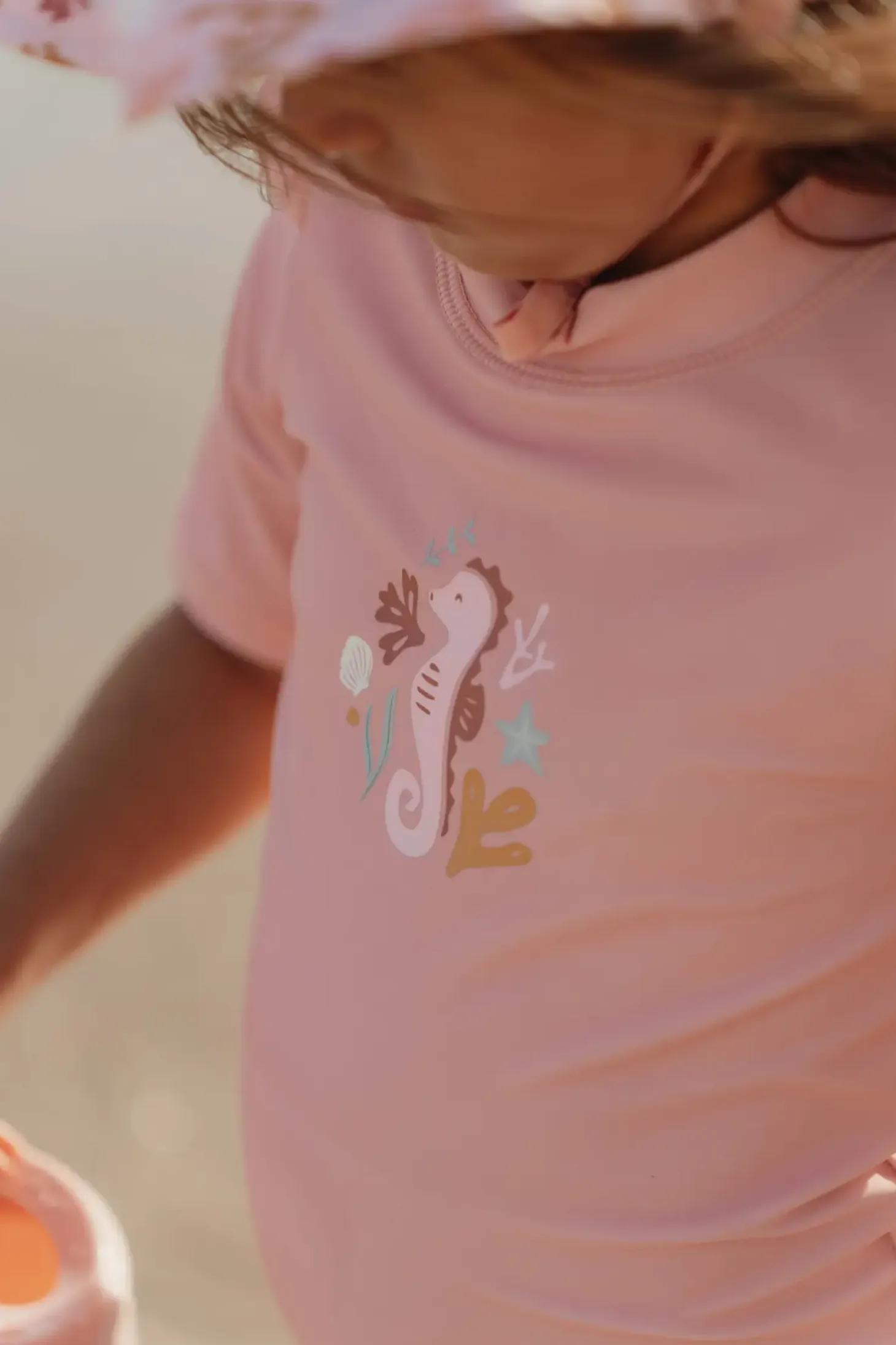 Koszulka do kąpieli z falbankami Seahorse Pink