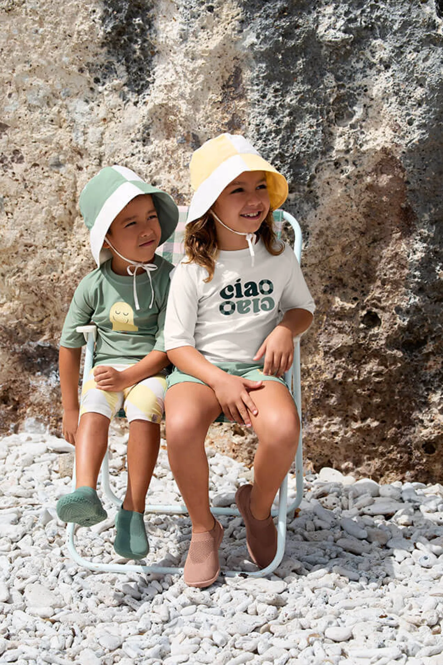 Koszulka do pływania z krótkim rękawem przeciwsłoneczna UV60 Splash & Fun - Popsicle green