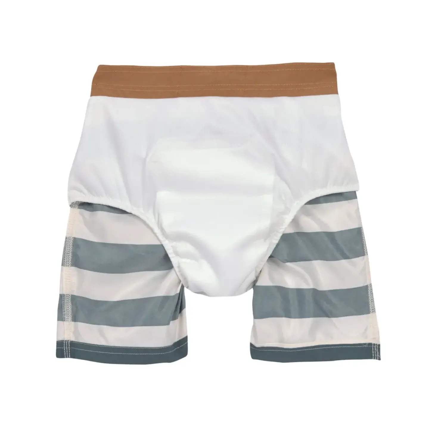 Kąpielówki - Stripes, milky - blue