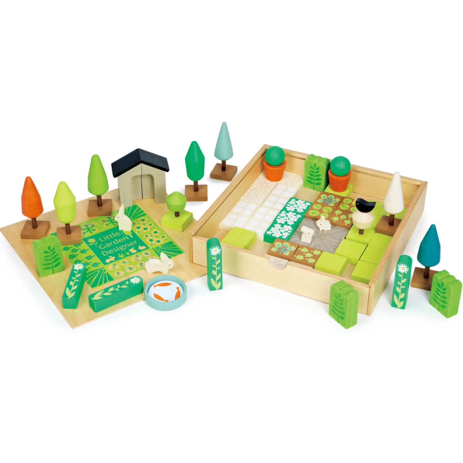 4 Lata +|Drewniane | Tender Leaf Toys Kreatywny zestaw z drewnianymi elementami - Ogród