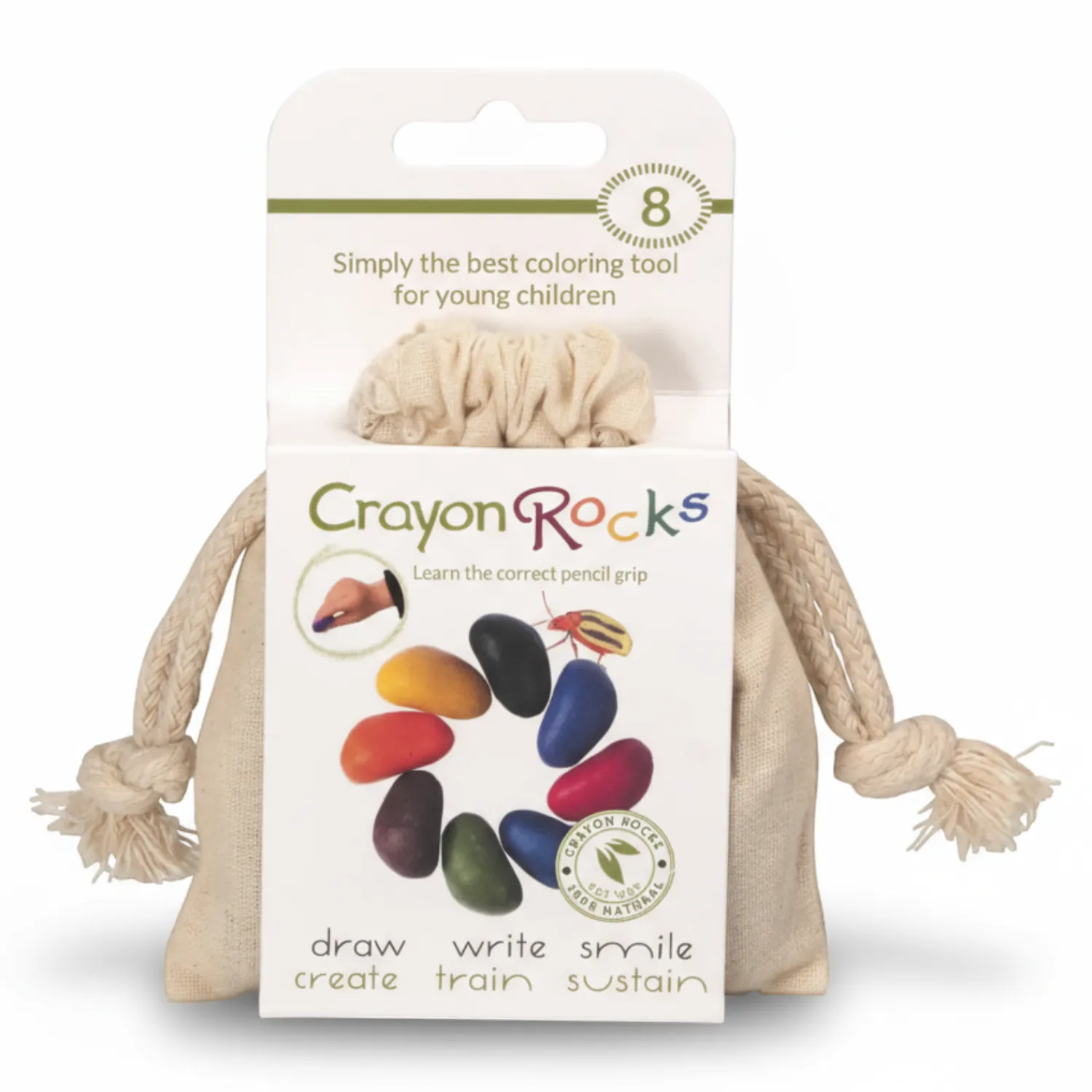 Artykuły Plastyczne | Crayon Rocks Kredki w bawełnianym woreczku - 8 kolorów