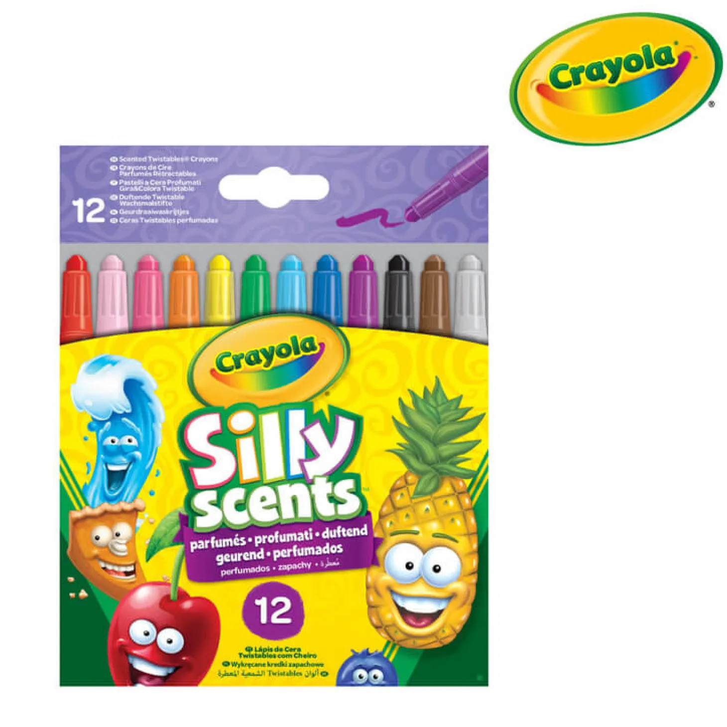 Kredki wykręcane zapachowe Silly Scents 12szt.