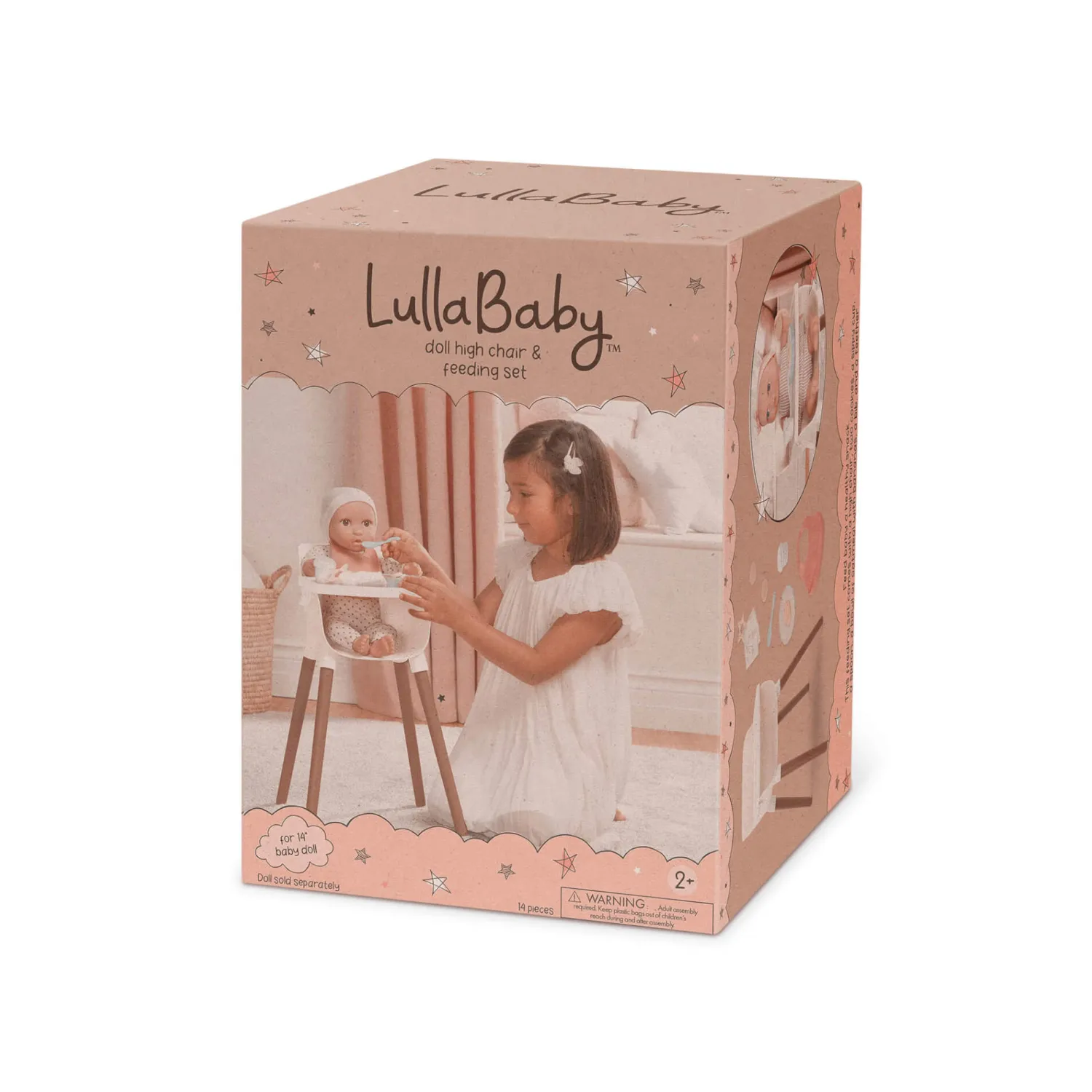 6 Lat+|3 Lata + | LullaBaby Krzesełko do karmienia lalki niemowlaka, z akcesoriami