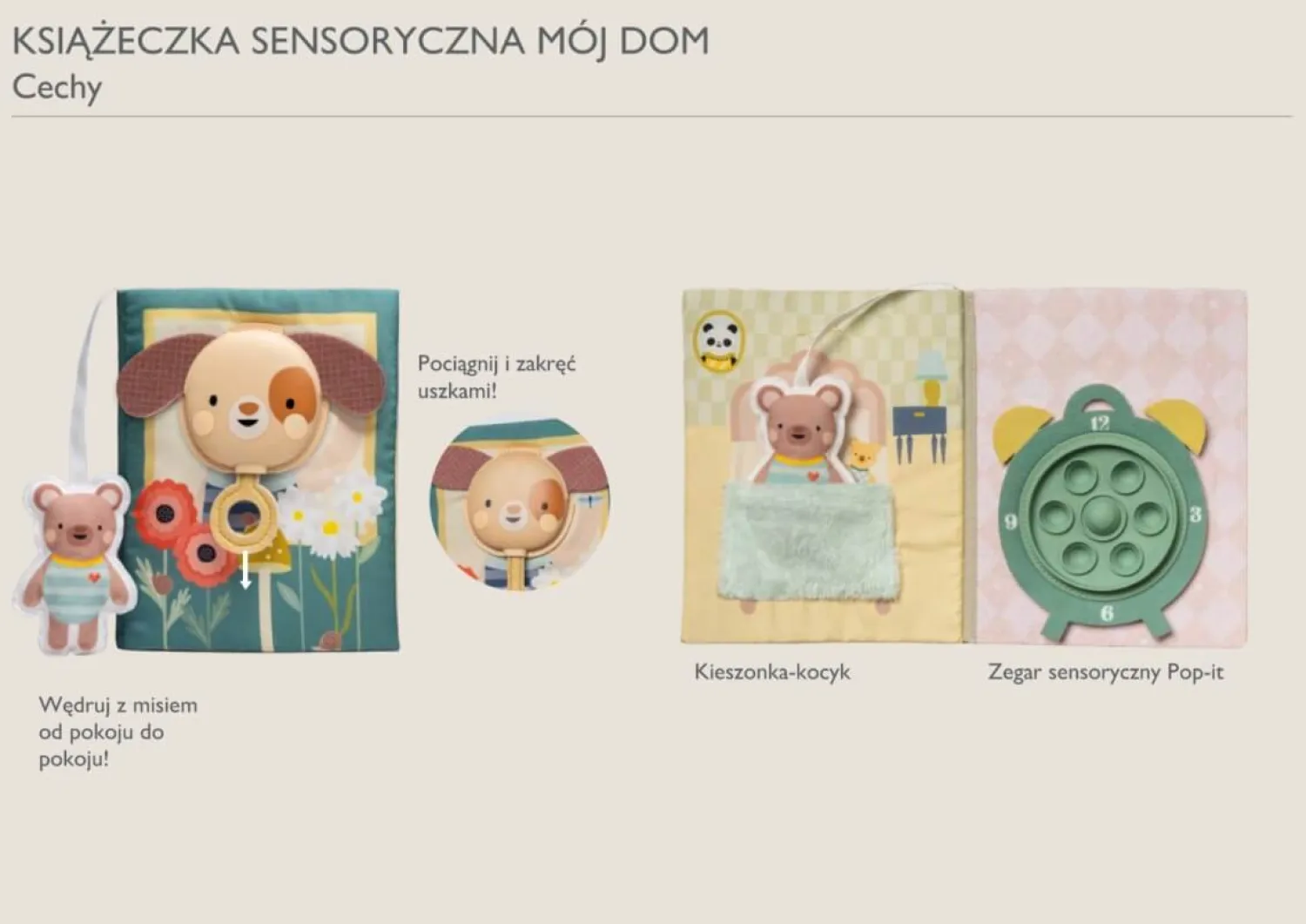 Idealne W Podróży|2 Lata + | Taf Toys Książeczka manipulacyjna Mój Dzień w Domu