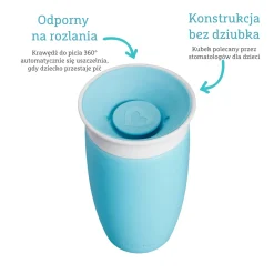 Naczynia Dla Dzieci | Munchkin Kubek Miracle 360°, 296ml - niebieski
