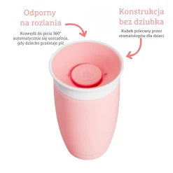 Naczynia Dla Dzieci | Munchkin Kubek Miracle 360°, 296ml - różowy