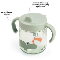 Kubek niekapek z uchwytami Playground Green, 260ml