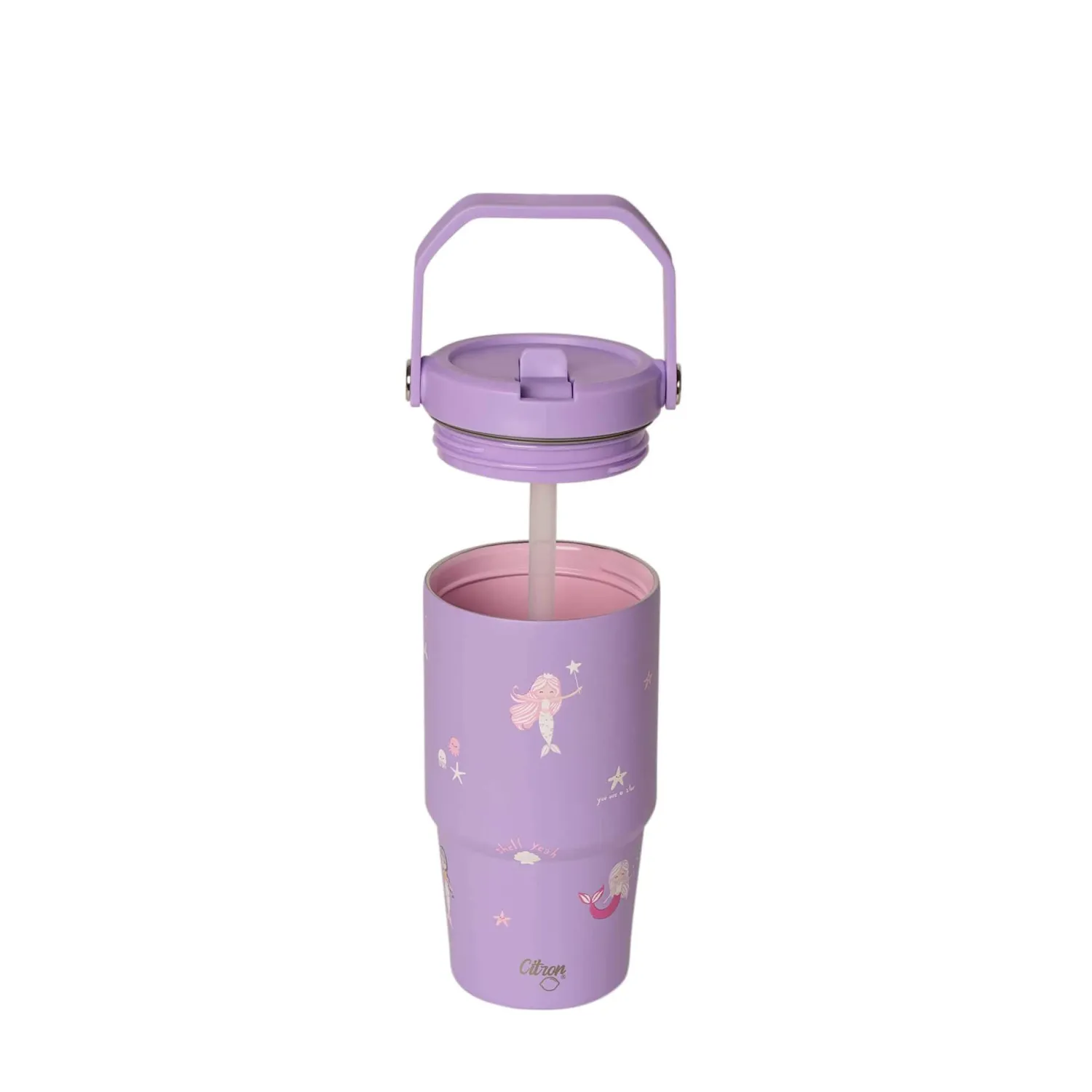 Bidony I Butelki|Bidony I Butelki | Citron Kubek termiczny z uchwytem 600ml - Mermaid