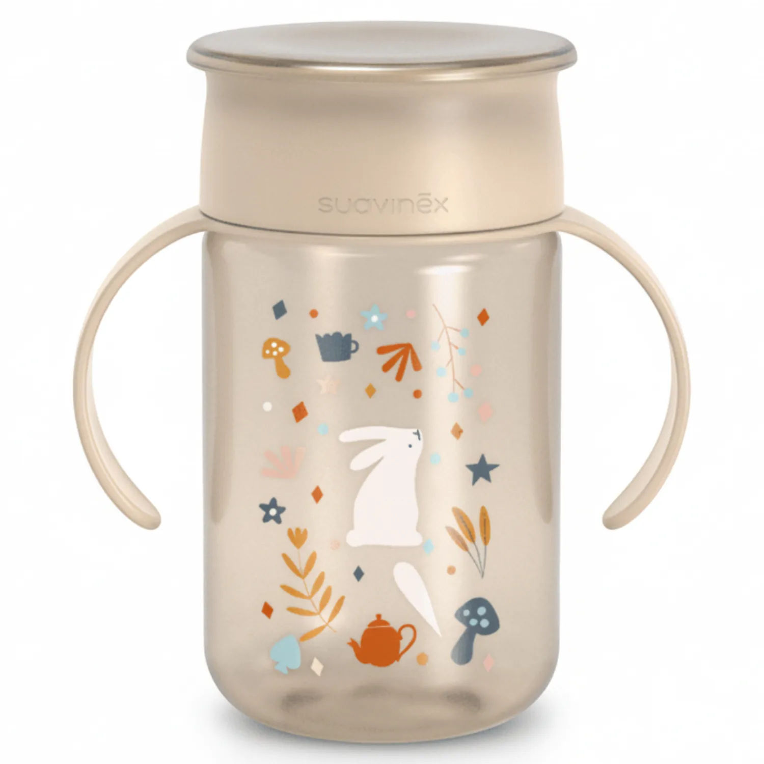 Naczynia Dla Dzieci | Suavinex Kubek treningowy 360° Wonderland 340 ml - beżowy