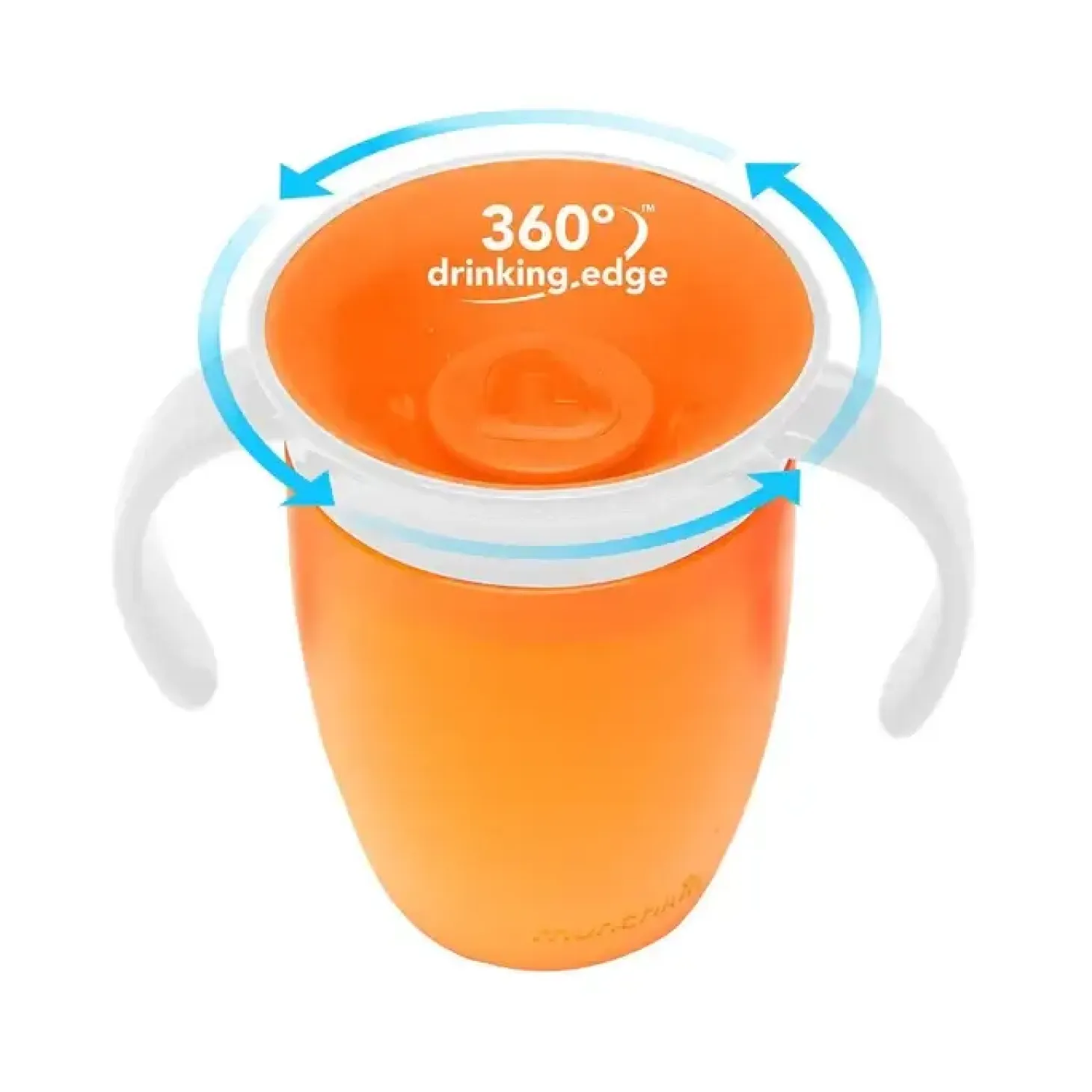 Kubek treningowy z uchwytami Miracle 360°, 207ml - pomarańczowy