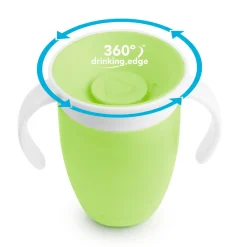 Kubek treningowy z uchwytami Miracle 360°, 207ml - zielony