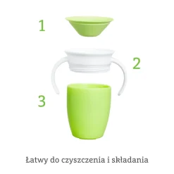 Kubek treningowy z uchwytami Miracle 360°, 207ml - zielony