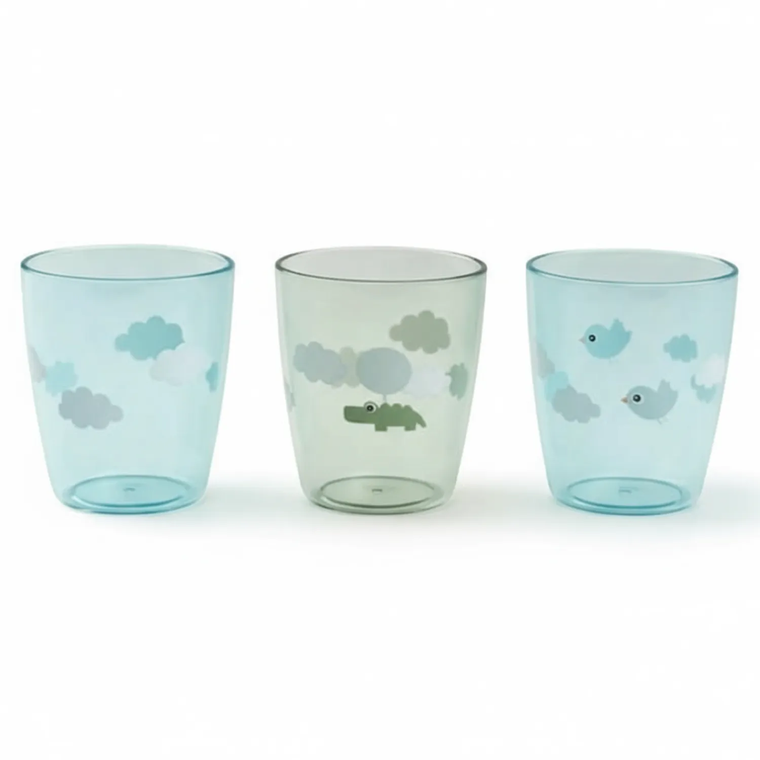 Metoda Blw|Naczynia Dla Dzieci | Done by Deer Kubki mini glass Happy Clouds Green