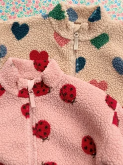 Ubranka Dziecięce | Konges slojd Kurtka pluszowa Jody - ladybug pink