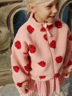 Ubranka Dziecięce | Konges slojd Kurtka pluszowa Jody - ladybug pink