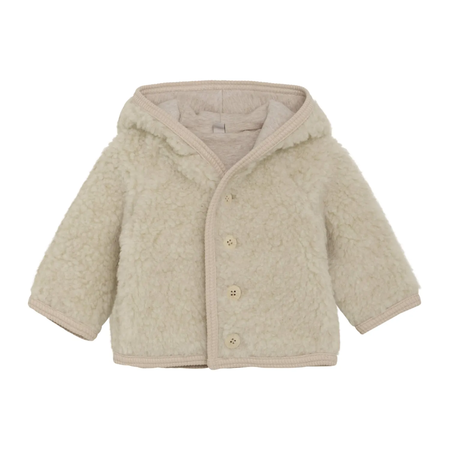Ubranka Dziecięce | HUTTEliHUT Kurtka 100% wełny merino Pixie Teddy - Cement