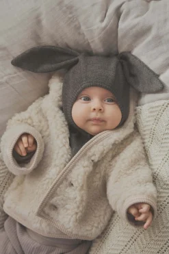Ubranka Dziecięce | HUTTEliHUT Kurtka 100% wełny merino Pixie Teddy - Cement