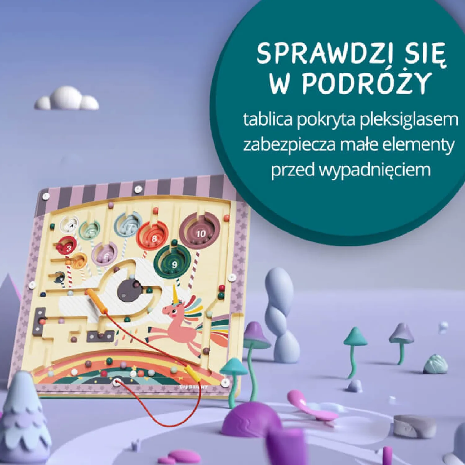 Aktywizujące|3 Lata + | TOPBRIGHT Labirynt magnetyczny Fantastyczny jednorożec, 3+