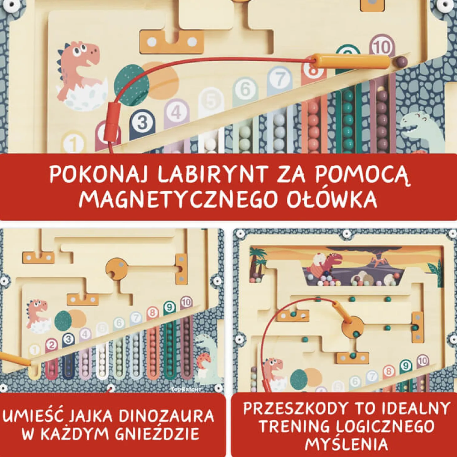 Labirynt magnetyczny Jaja dinozaura, 3+