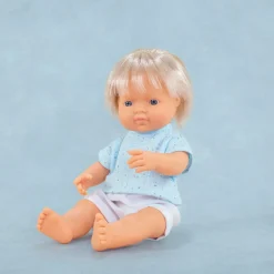 3 Lata +|2 Lata + | Miniland Lalka chłopiec Europejczyk Jasny Blond My Friends & Me, 38cm