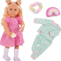 7 Lat+|8 Lat+ | OurGeneration Lalka GILLIAN 46cm - z koczkami i piżamką w komplecie