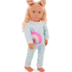 7 Lat+|8 Lat+ | OurGeneration Lalka GILLIAN 46cm - z koczkami i piżamką w komplecie