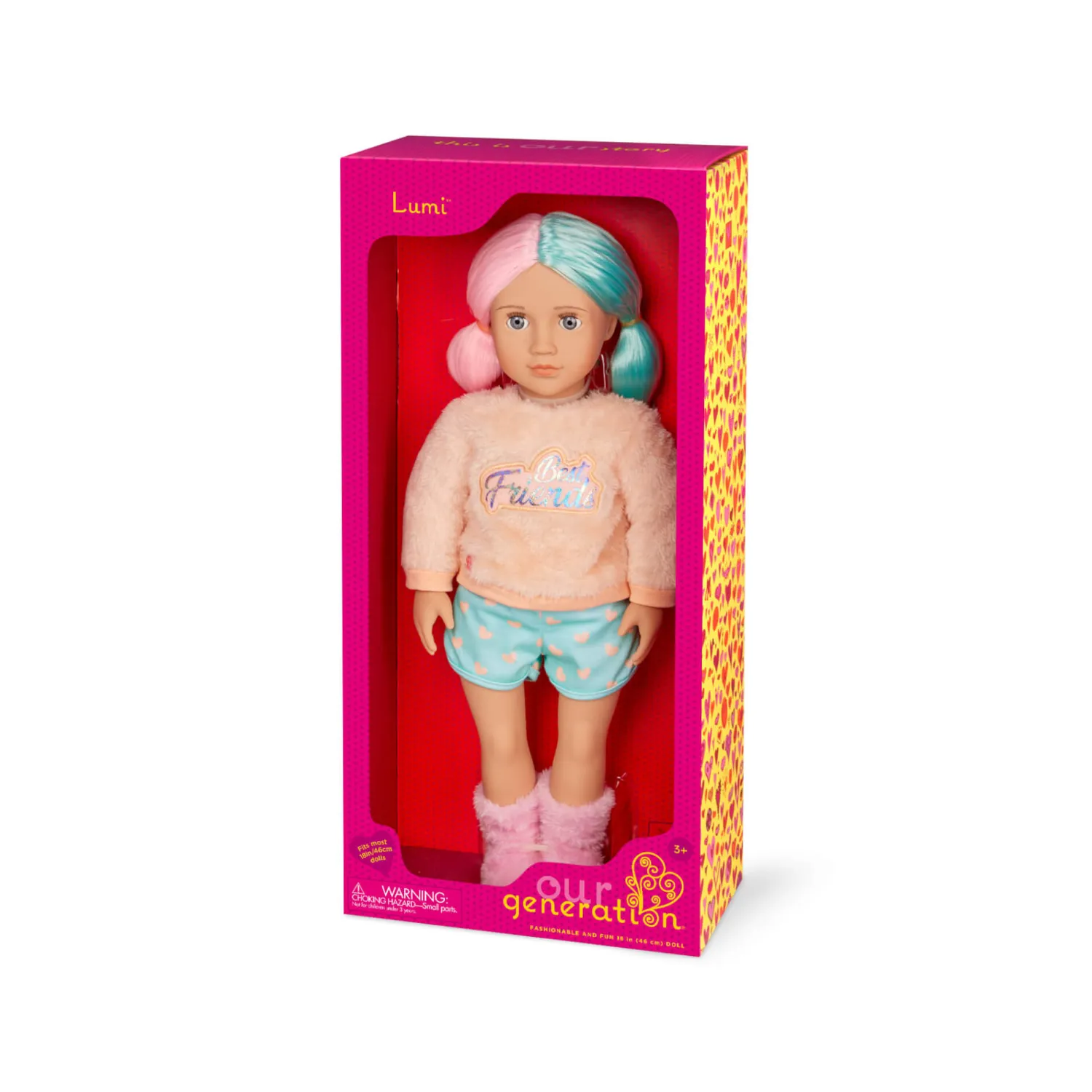 6 Lat+|3 Lata + | OurGeneration Lalka LUMI 46cm - Dwukolorowe proste włosy