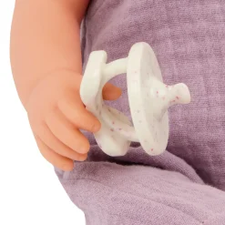 6 Lat+|3 Lata + | LullaBaby Lalka niemowlę ze smoczkiem, w muślinowym ubranku i opasce, dwubarwne tęczówki