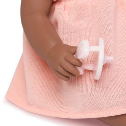 6 Lat+|3 Lata + | LullaBaby Lalka niemowlę ze smoczkiem, w sukience i opasce, wersja brzoskwiniowa
