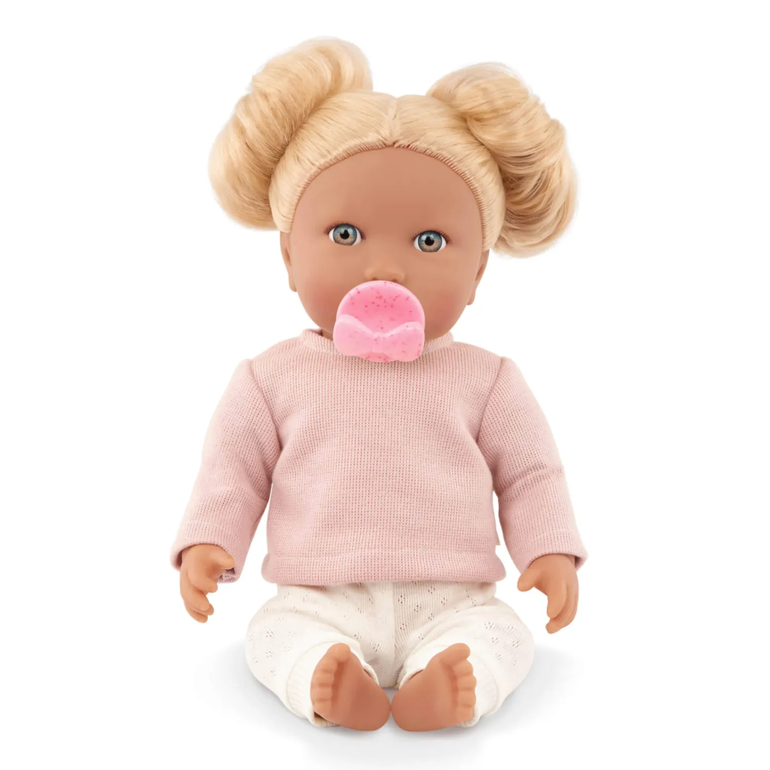 6 Lat+|3 Lata + | LullaBaby Lalka niemowlę z włosami i smoczkiem, w dwuczęściowym ubranku - blondynka