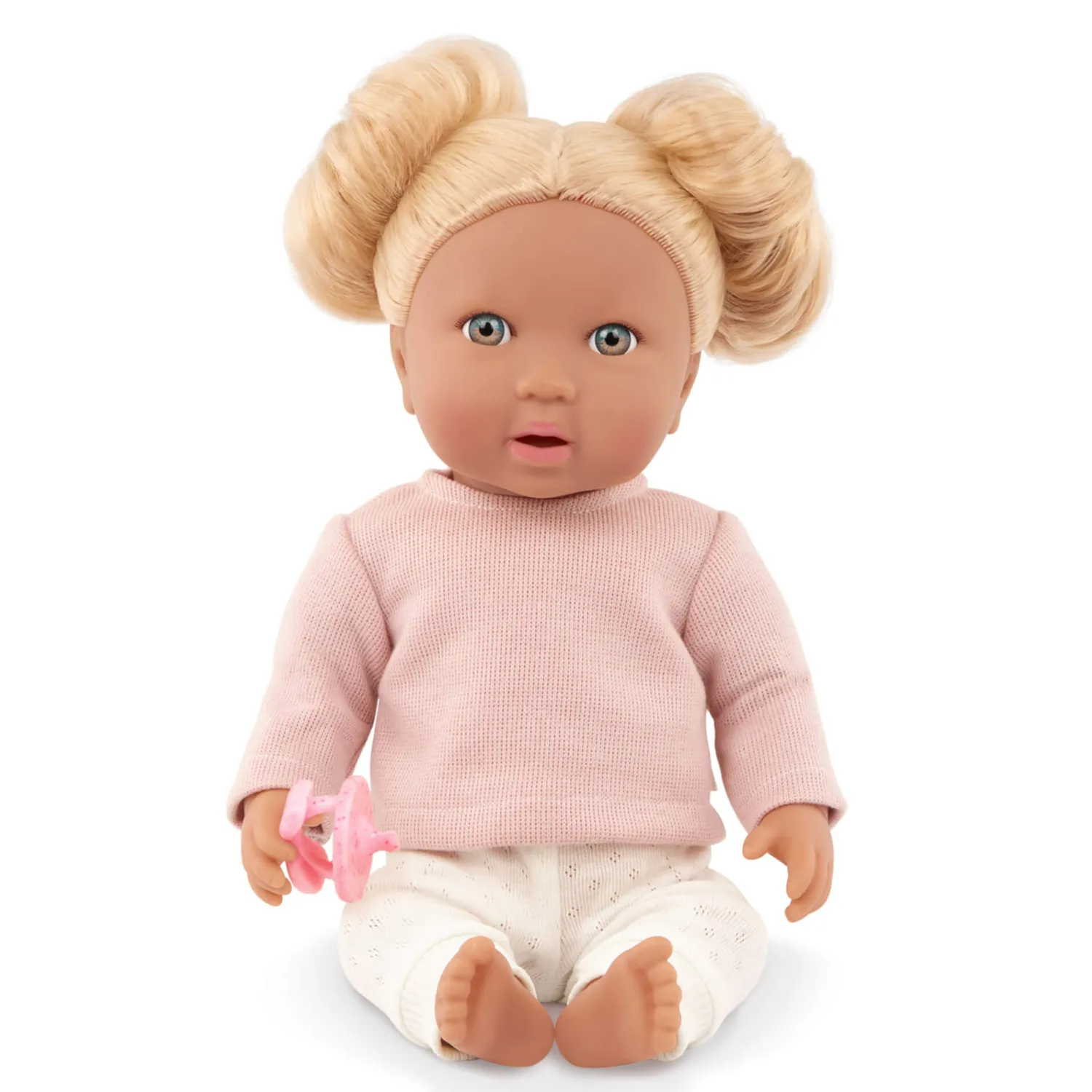 6 Lat+|3 Lata + | LullaBaby Lalka niemowlę z włosami i smoczkiem, w dwuczęściowym ubranku - blondynka
